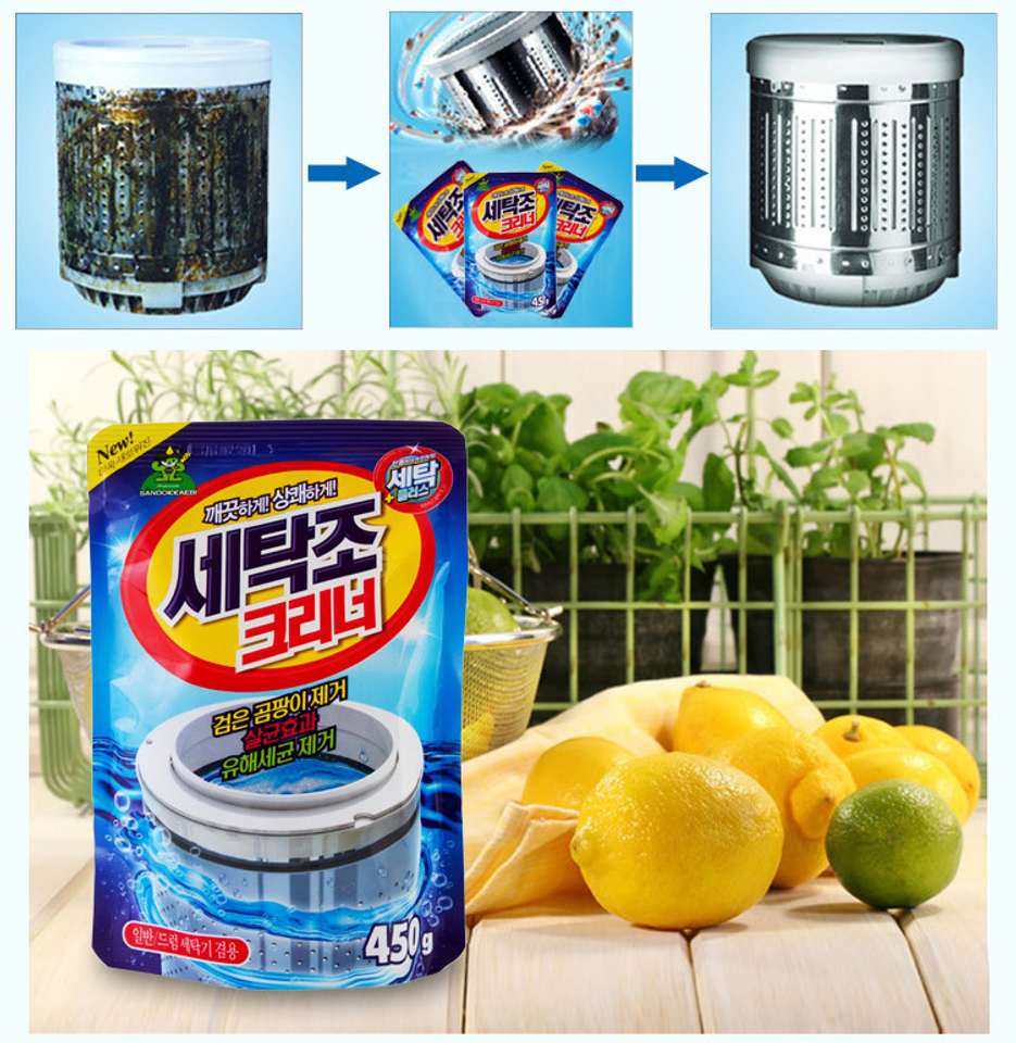 Bột Tẩy Lồng Máy Giặt 450g (02 Gói) - Loại Bỏ Nhanh Chóng Cặn Bẩn, Bảo Vệ Máy Giặt Và Khử Mùi Hôi, Nấm Mốc