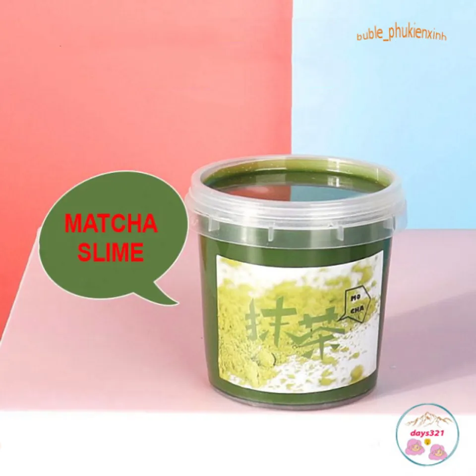 Xô Slime 1000ML Trà Xanh Matcha - Đồ Chơi Nhờn Ma Quái Dạng Bơ Sữa Mây ...