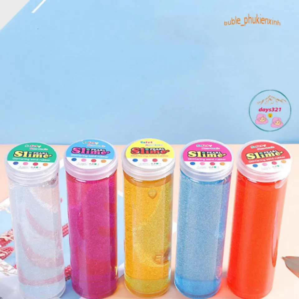 Đồ chơi Slime mềm mịn chống stress, chai lớn 200ML với charm kim tuyến ...