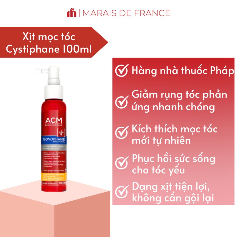 Tinh Chất Giảm Rụng Tóc ACM Novophane 100ml - Nuôi Dưỡng Da Đầu, Kích Thích Mọc Tóc Khỏe, Dược Mỹ Phẩm Pháp