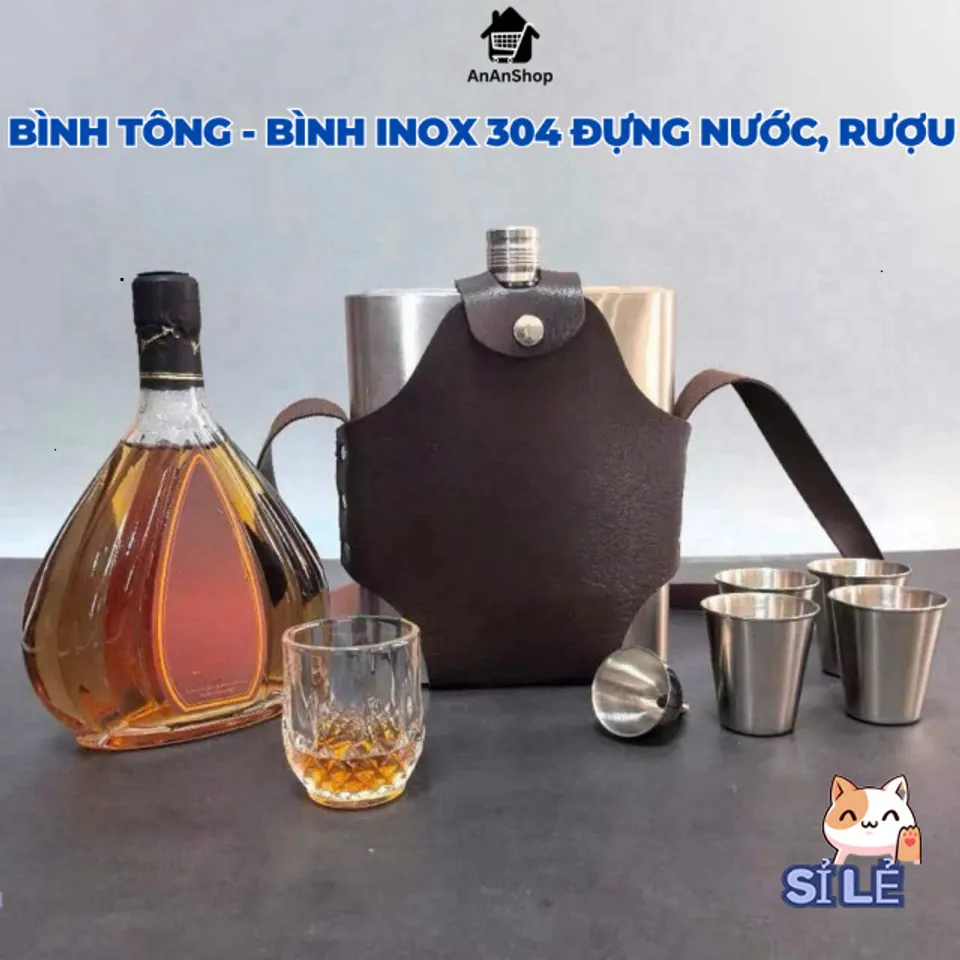 Bình Đựng Rượu Inox Cao Cấp 304 CCCP - Nhiều Kích Cỡ 0.25L-5L Duy Trì ...