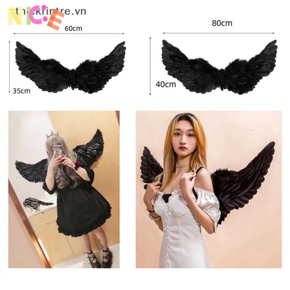 Cánh Thiên Thần Đen Trắng Huyền Bí - Phụ Kiện Thời Trang Tạo Điểm Nhấn Tối Giản Cho Ngôi Nhà Bạn