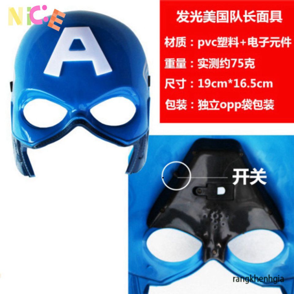 Mặt Nạ Đèn Led Spider Man Phát Sáng - Phụ Kiện Hóa Trang Trung Thu, Halloween Cho Trẻ Em - Siêu Anh Hùng Marvel Thú Vị