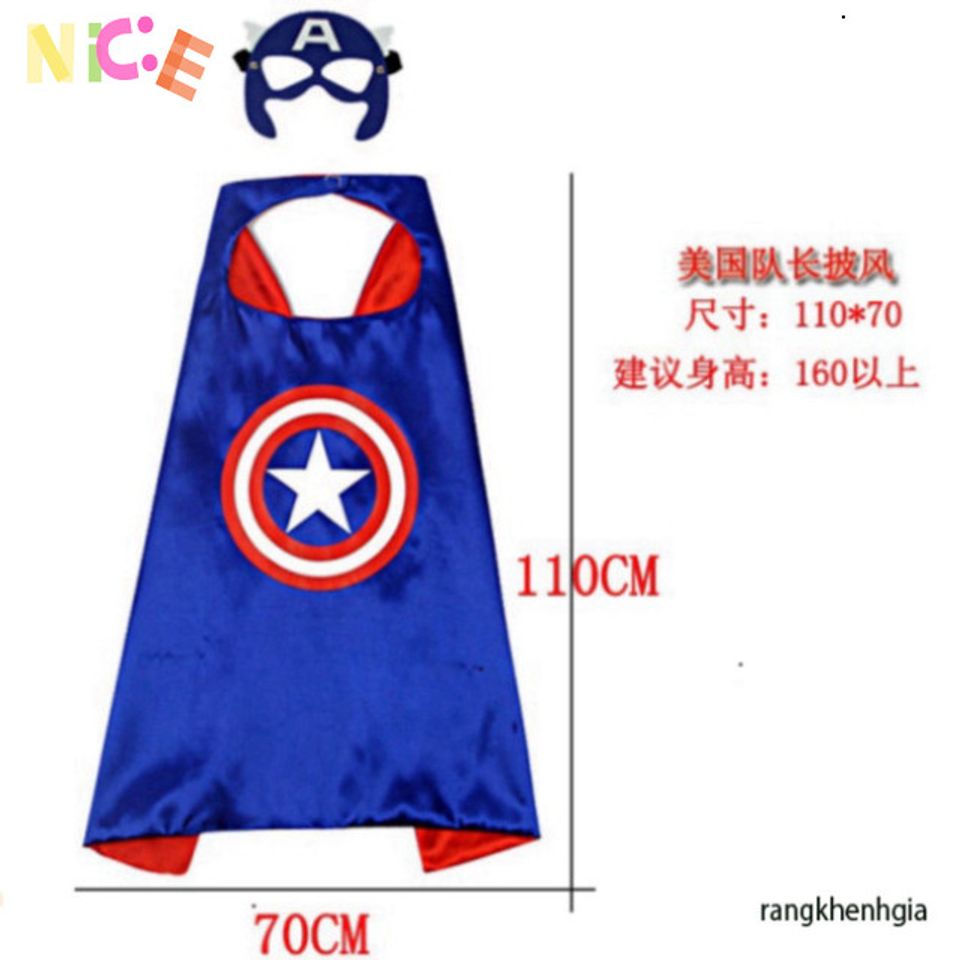 Bộ Đồ Chơi Hóa Trang Captain America - Áo Choàng, Khiên, Mặt Nạ Siêu Anh Hùng MARVEL Dành Cho Trẻ Em Từ 3 Tuổi