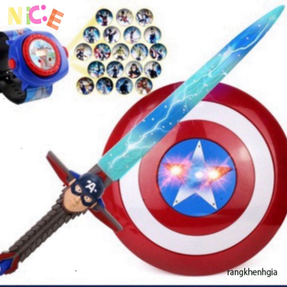 Bộ Đồ Chơi Hóa Trang Captain America - Áo Choàng, Khiên, Mặt Nạ Siêu Anh Hùng MARVEL Dành Cho Trẻ Em Từ 3 Tuổi