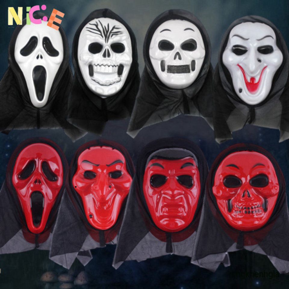 Mặt nạ Halloween Hồn Ma Đầu Skull - Mặt Nạ Halloween Chất Liệu Nhựa Không Độc, Trang Phục Ma Quái Cho Bữa Tiệc Hóa Trang