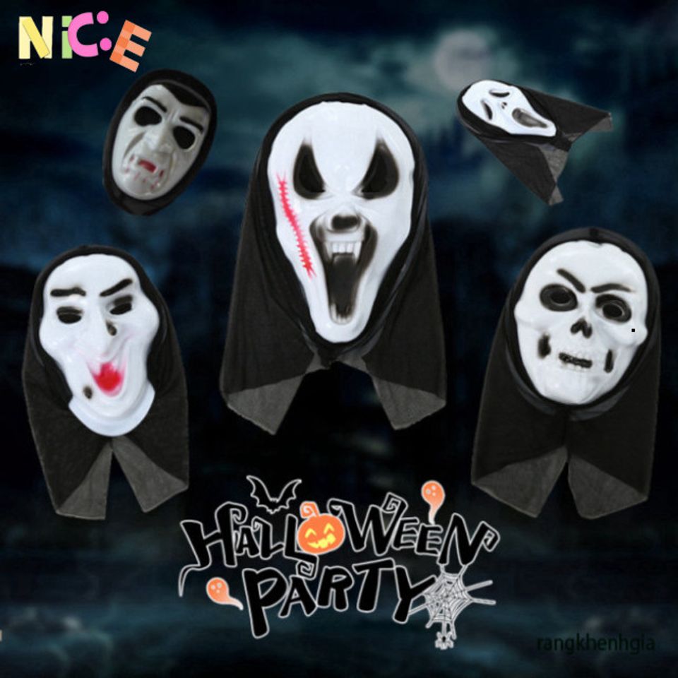 Mặt nạ Halloween Hồn Ma Đầu Skull - Mặt Nạ Halloween Chất Liệu Nhựa Không Độc, Trang Phục Ma Quái Cho Bữa Tiệc Hóa Trang