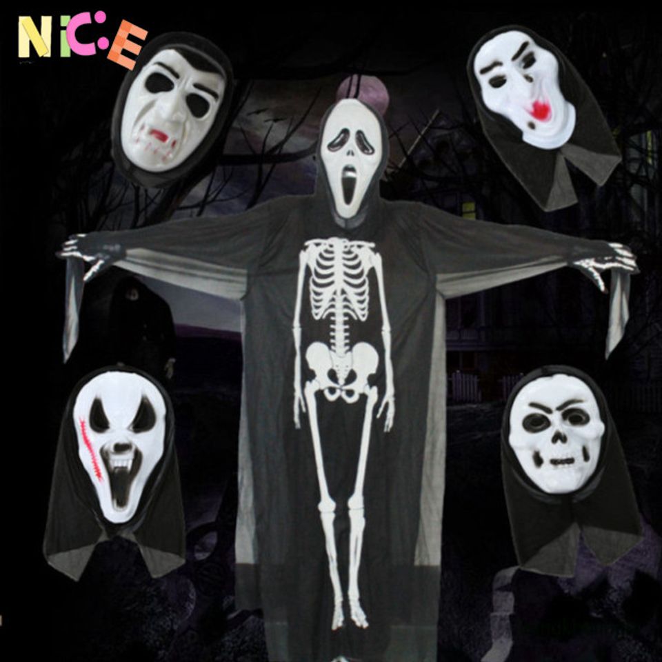 Mặt nạ Halloween Hồn Ma Đầu Skull - Mặt Nạ Halloween Chất Liệu Nhựa Không Độc, Trang Phục Ma Quái Cho Bữa Tiệc Hóa Trang