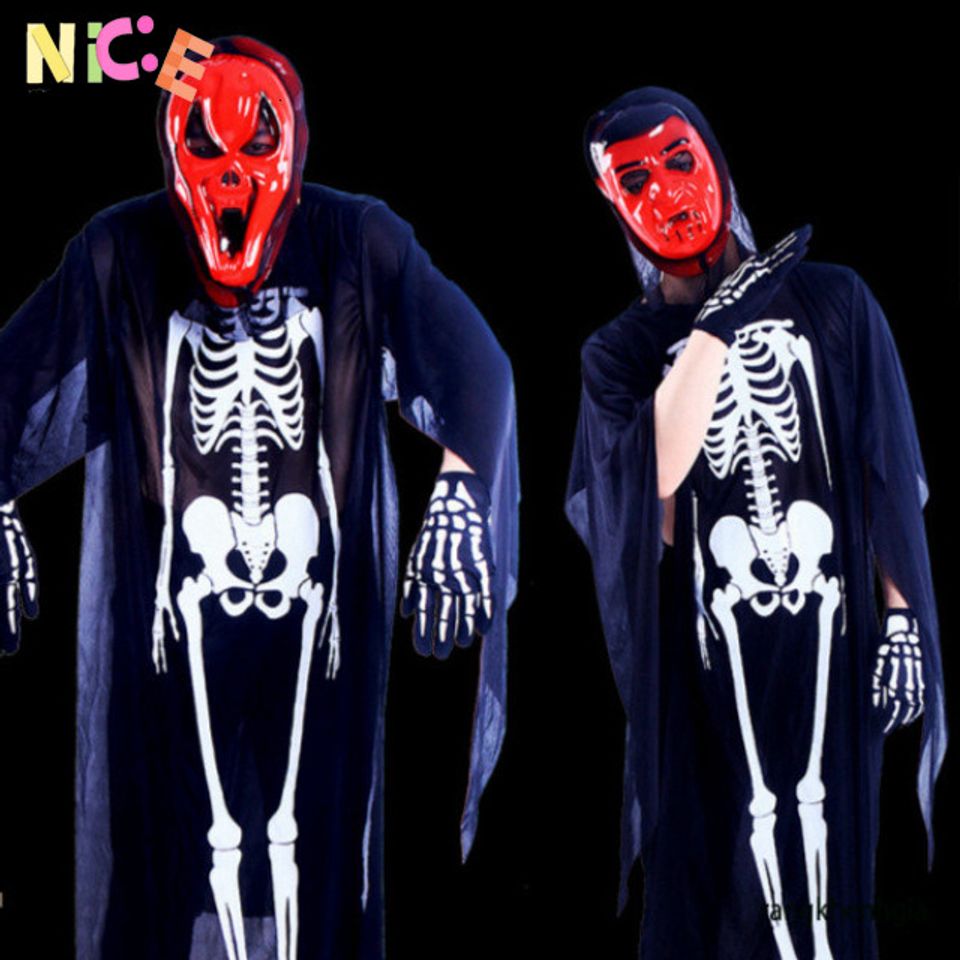 Mặt nạ Halloween Hồn Ma Đầu Skull - Mặt Nạ Halloween Chất Liệu Nhựa Không Độc, Trang Phục Ma Quái Cho Bữa Tiệc Hóa Trang