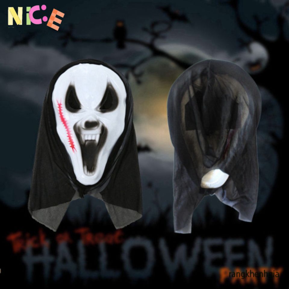 Mặt nạ Halloween Hồn Ma Đầu Skull - Mặt Nạ Halloween Chất Liệu Nhựa Không Độc, Trang Phục Ma Quái Cho Bữa Tiệc Hóa Trang