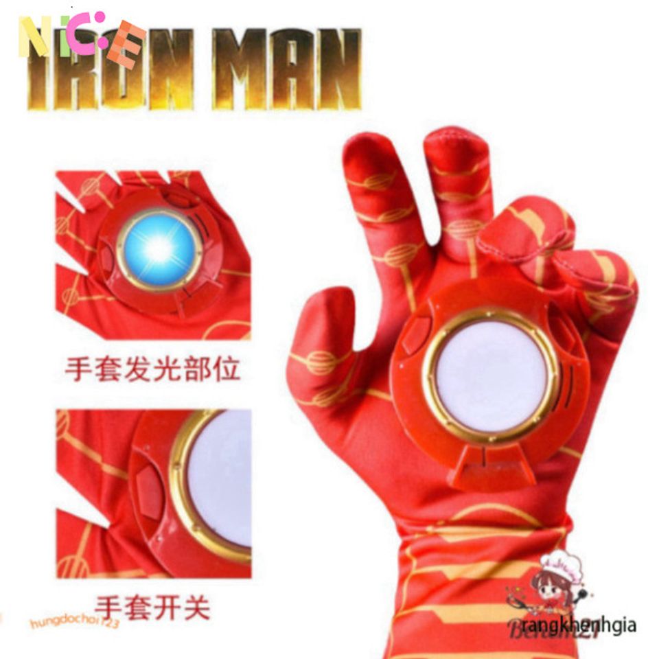 Bộ Siêu Anh Hùng Iron Man 5 Món - Áo Choàng, Mặt Nạ LED, Khiên và Gậy Phát Sáng - Đồ Chơi Hóa Trang Cho Trẻ Em