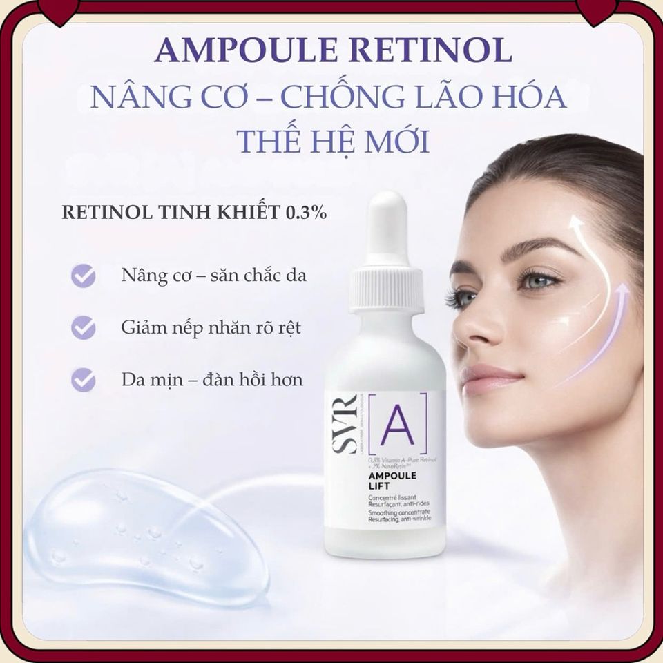 SVR Ampoule Lift A - Serum Retinol 0.3% Làm Mịn Da, Mờ Nếp Nhăn 30ml