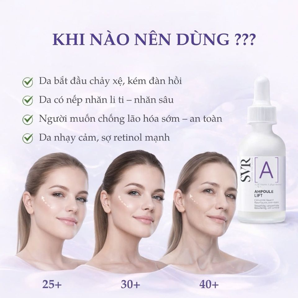 SVR Ampoule Lift A - Serum Retinol 0.3% Làm Mịn Da, Mờ Nếp Nhăn 30ml