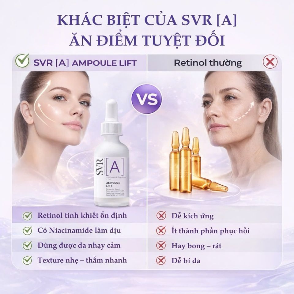 SVR Ampoule Lift A - Serum Retinol 0.3% Làm Mịn Da, Mờ Nếp Nhăn 30ml