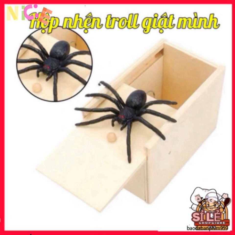 Hộp Nhện Troll Gây Sốc - Trò Chơi Vui Nhộn Với Nhện Silicon Nhảy Ra - Món Quà Hài Hước Cho Bạn Bè và Gia Đình