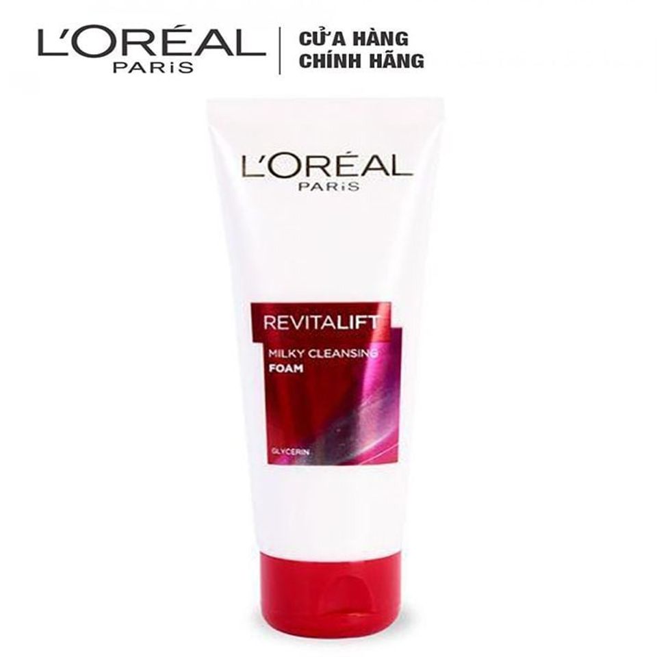 Sữa Rửa Mặt L'Oreal Paris Revitalift Milky Cleansing Foam 100ml - Giúp Làm Sạch Da, Cấp Ẩm và Săn Chắc Da Hàng Ngày