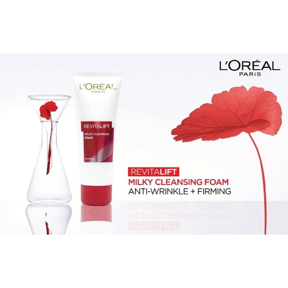Sữa Rửa Mặt L'Oreal Paris Revitalift Milky Cleansing Foam 100ml - Giúp Làm Sạch Da, Cấp Ẩm và Săn Chắc Da Hàng Ngày