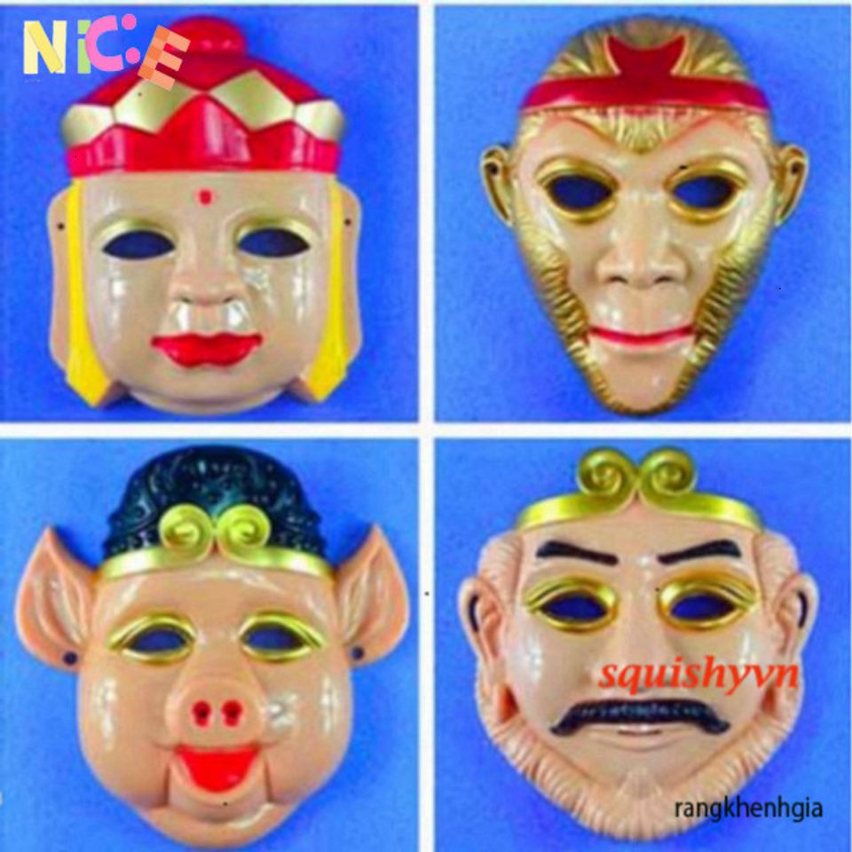 Bộ Mặt Nạ Hóa Trang Tây Du Kí Cho Trẻ Em - Đường Tăng, Tôn Ngộ Không, Chu Bát Giới - Quà Tặng Halloween & Tiệc Sinh Nhật