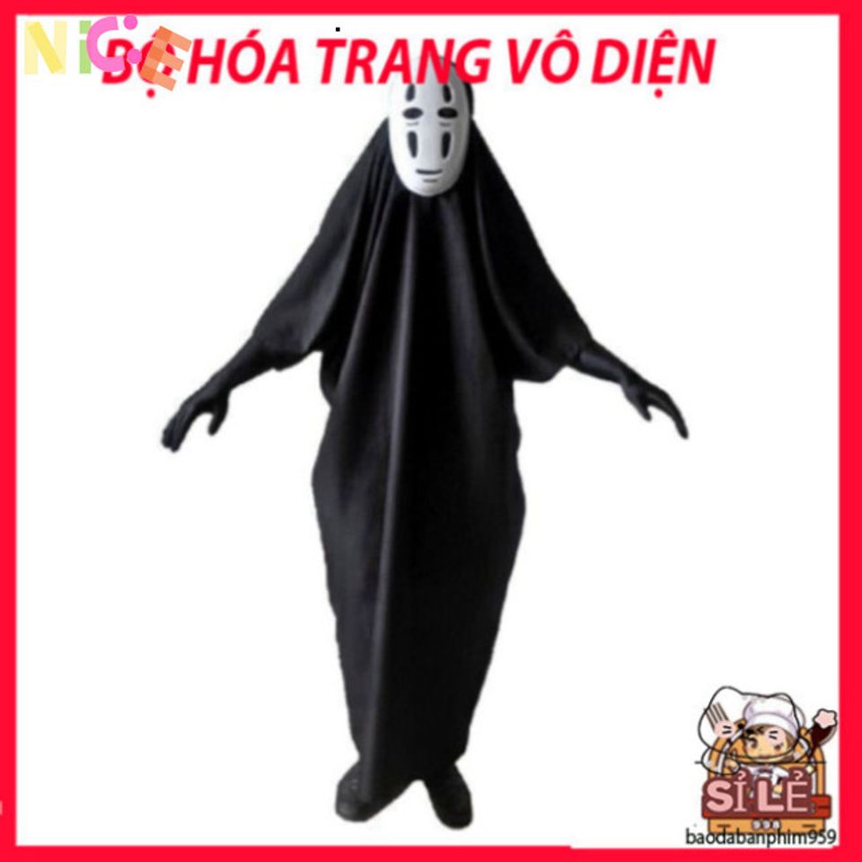 Bộ Đồ Cosplay Vô Diện Kaonashi từ Phim Spirited Away - Áo Choàng, Mặt Nạ Cho Trẻ Em và Người Lớn, Trang Phục Hóa Trang Thú Vị