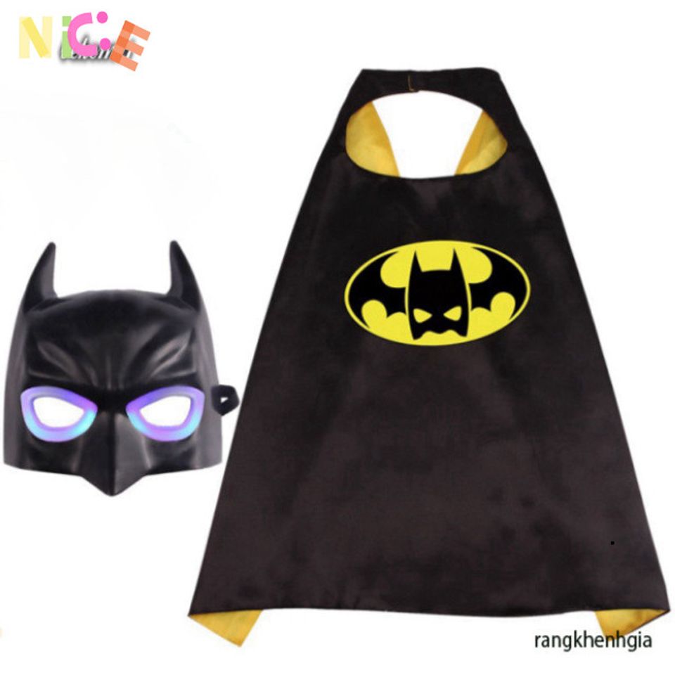 Bộ Áo Choàng Siêu Anh Hùng Avengers - Mặt Nạ Hóa Trang Captain America, Spider-Man, Iron Man, Batman cho Trẻ Em 3-10 Tuổi
