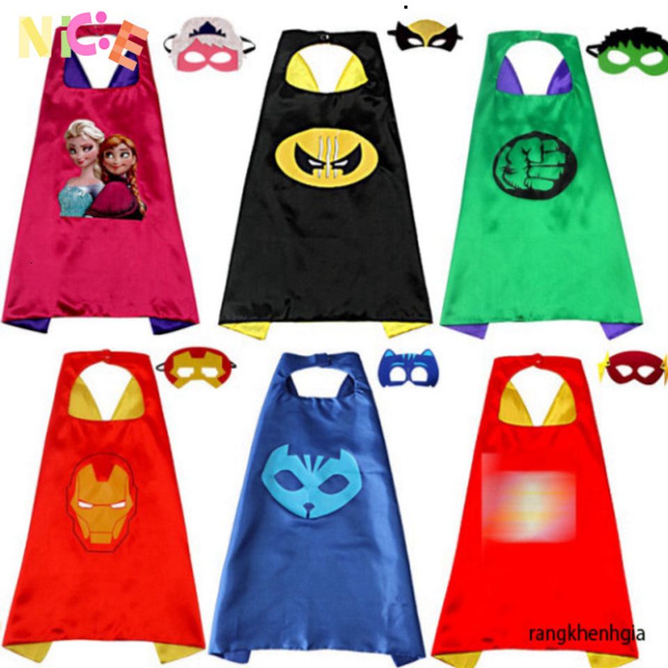 Bộ Áo Choàng Siêu Anh Hùng Avengers - Mặt Nạ Hóa Trang Captain America, Spider-Man, Iron Man, Batman cho Trẻ Em 3-10 Tuổi