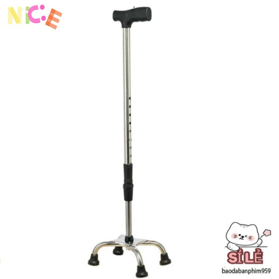 Gậy Chống 4 Chân Lucass B-924 - Thiết Bị Hỗ Trợ Đi Lại An Toàn Cho Người Cao Tuổi, Điều Chỉnh Chiều Cao Dễ Dàng