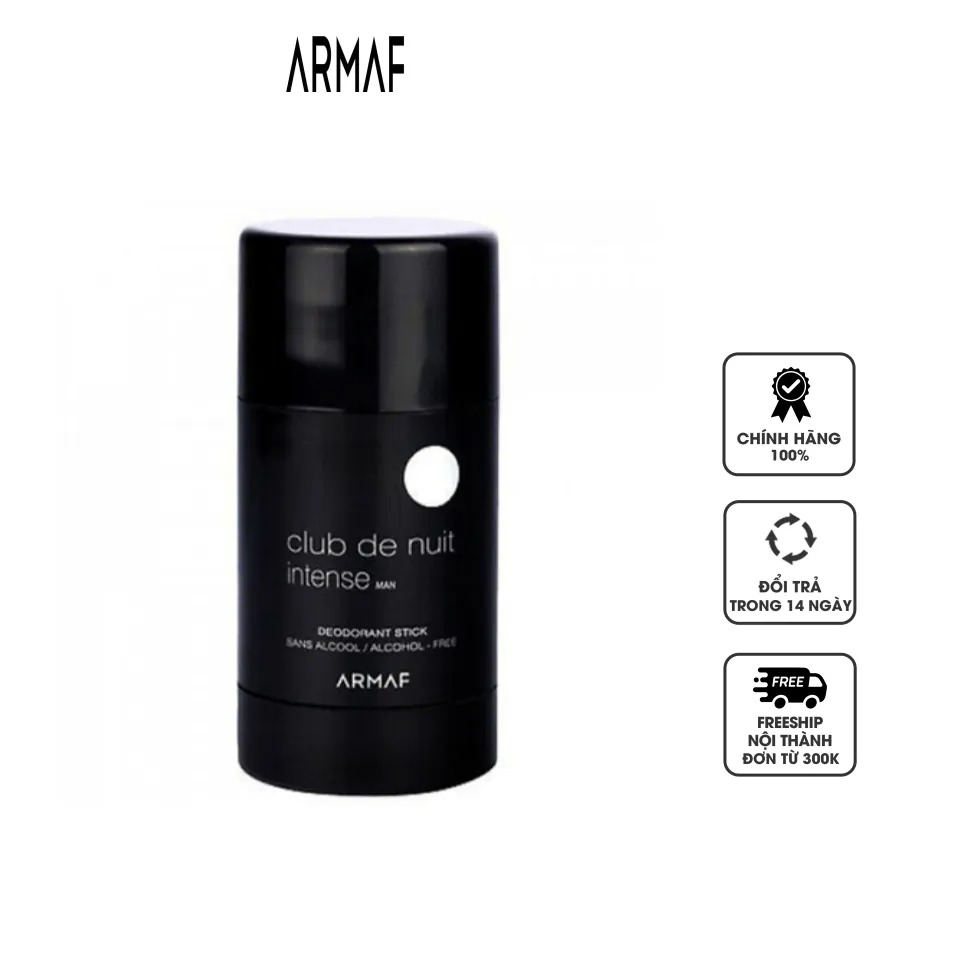 Lăn Khử Mùi Armaf Club De Nuit Intense Man 75g - Mùi Hương Nam Tính Khô Thoáng, Quyến Rũ - Quà Tặng Ý Nghĩa Cho Phái Mạnh