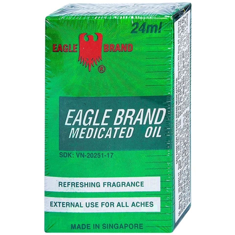 Dầu gió xanh Singapore con Ó Eagle Brand 24ml - Giảm đau hiệu quả và thư giãn, sản phẩm tiện dụng cho mọi lứa tuổi