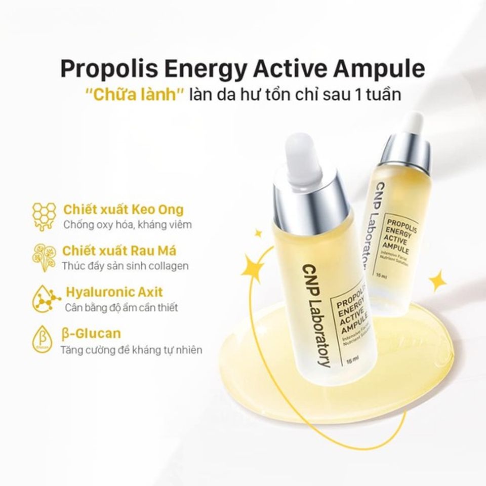 Tinh Chất Keo Ong Phục Hồi Da CNP Laboratory Propolis Ampule 35ml - Serum Tái Tạo & Dưỡng Ẩm Da Mịn Màng, Hỗ Trợ Khỏe Mạnh Chính Hãng