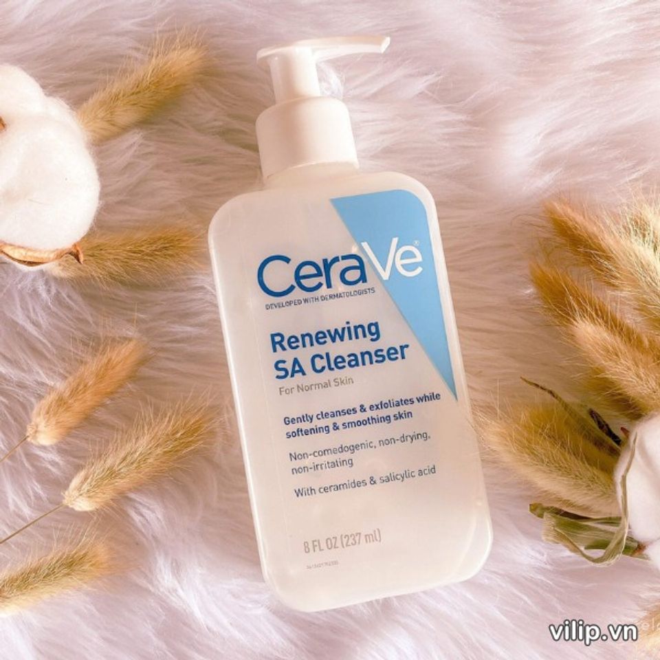 Sữa Rửa Mặt Cerave SA Smoothing Cleanser 237ml - Dưỡng ẩm cho da khô, Giúp làm sạch và ngăn ngừa mụn hiệu quả