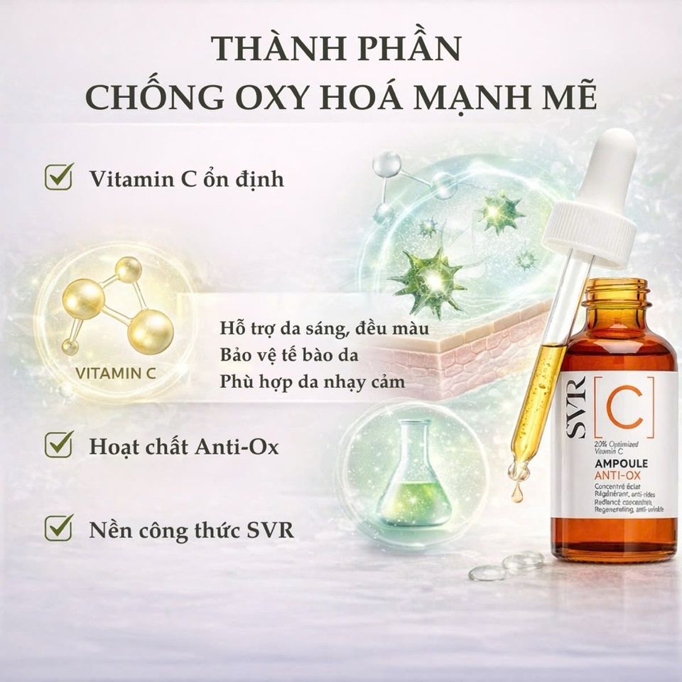 Serum Vitamin C SVR C Ampoule 30ml - Chăm Sóc Da Sáng Khỏe, Chống Oxy Hóa Hiệu Quả, Cung Cấp Độ Ẩm Tối Ưu