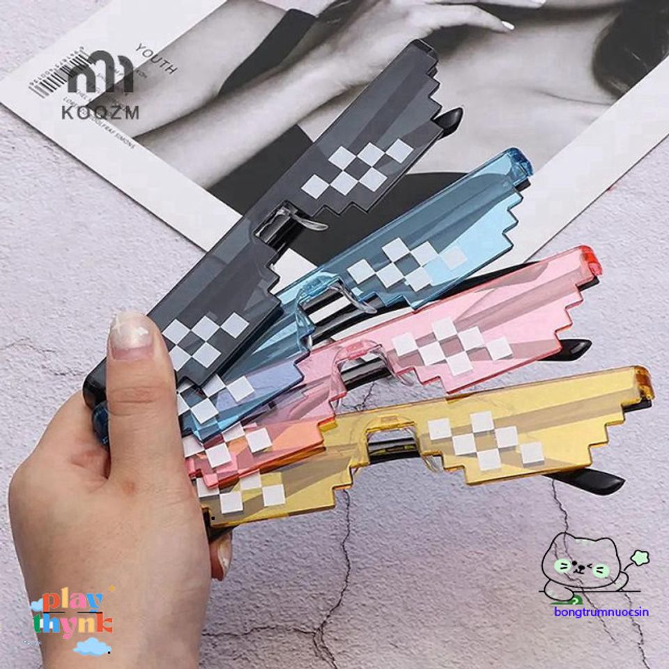 Kính Mát Pixel Retro Thug Life - Kính Râm Khảm Thời Trang Cho Game Thủ ...