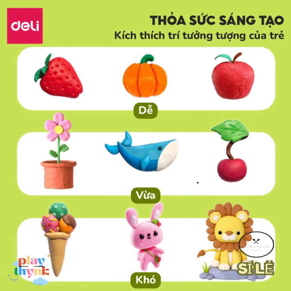Bộ Đất Nặn Deli 6/12 Màu An Toàn - Đất Nặn Kháng Khuẩn Dễ Dùng, Đồ Chơi ...