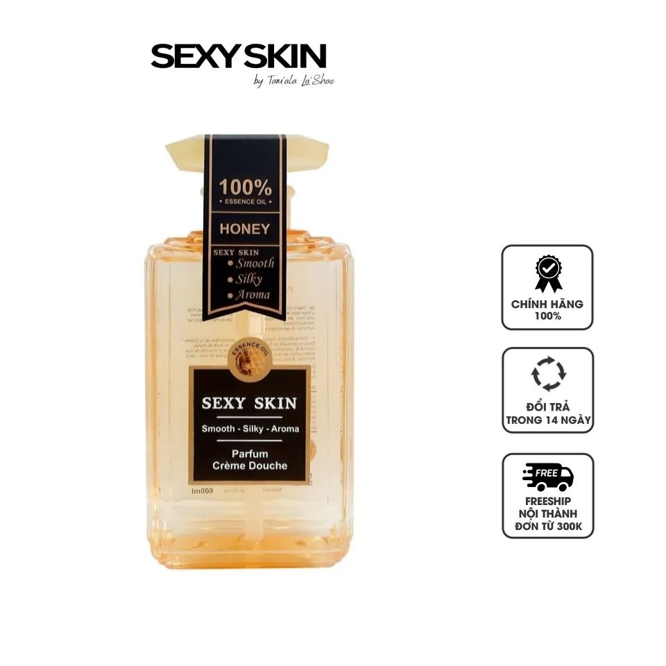 Sữa Tắm Trắng Da Hương Nước Hoa Pháp Sexy Skin Honey 600ml - Dưỡng Ẩm, Làm Sạch và Tỏa Hương Thơm Mát