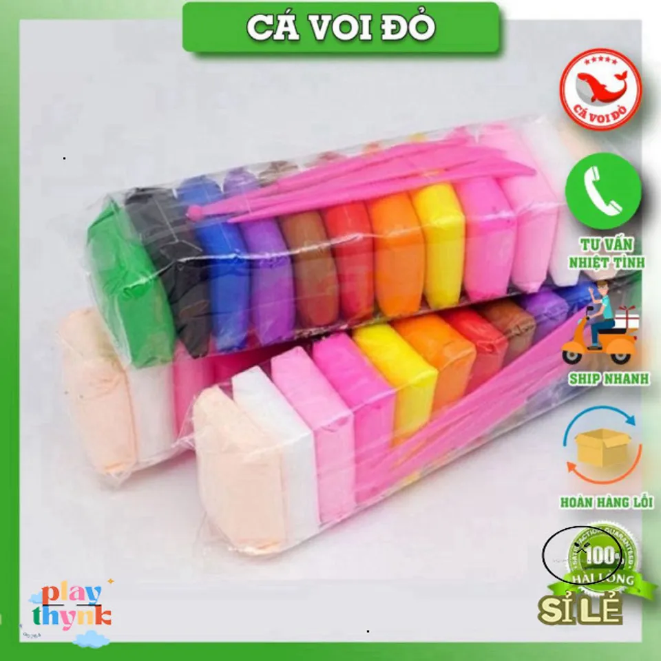 Đất sét tự khô an toàn cho bé - Combo 12/24/36 màu dẻo mềm dễ tạo hình ...