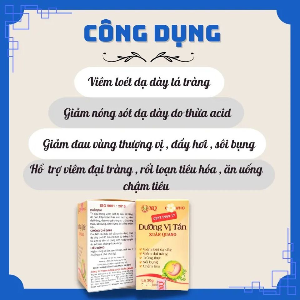 Dưỡng Vị Tán Lọ 30g Bột - Hỗ Trợ Giảm Viêm Loét Dạ Dày và Cải Thiện Tiêu Hóa, Giải Pháp Từ Thiên Nhiên Chất Lượng Cao