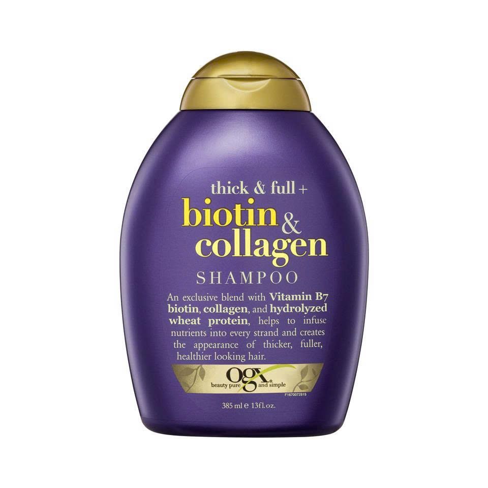 Bộ Dầu Gội Xả Biotin & Collagen OGX 385ml - Phục Hồi Tóc Mỏng, Tăng Độ Phồng Và Dưỡng Tóc Mềm Mượt Chuyên Nghiệp từ Mỹ