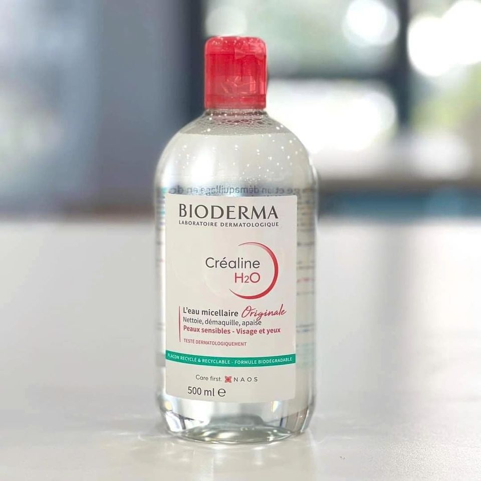 Nước Tẩy Trang Bioderma Crealine H2O 500ml Dành Cho Da Nhạy Cảm - Làm Sạch Dịu Nhẹ, Không Gây Kích Ứng, Chính Hãng Pháp