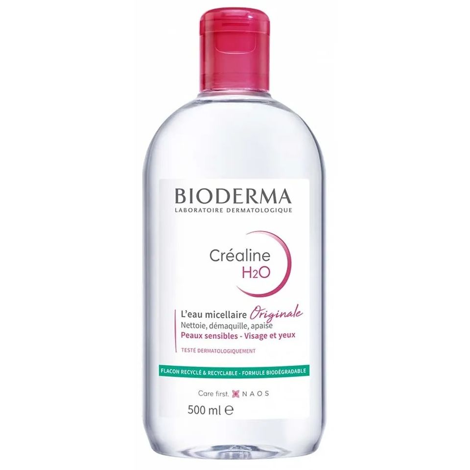 Nước Tẩy Trang Bioderma Crealine H2O 500ml Dành Cho Da Nhạy Cảm - Làm Sạch Dịu Nhẹ, Không Gây Kích Ứng, Chính Hãng Pháp