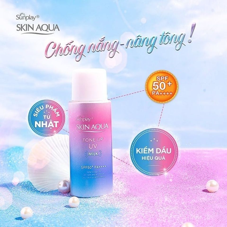 Sữa Chống Nắng Hiệu Chỉnh Sắc Da Sunplay Skin Aqua Tone Up UV Milk SPF50+ PA++++ - Nâng Tone, Dưỡng Ẩm, Kiểm Soát Dầu Cho Da Dầu và Hỗn Hợp