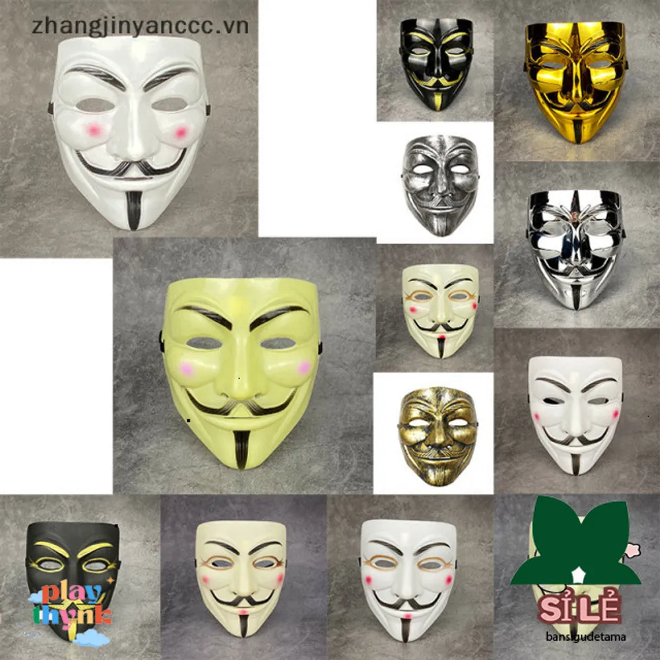 Mặt Nạ Vendetta Hacker PVC - Đồ Trang Trí Nhập Vai Halloween, Quà Tặng ...