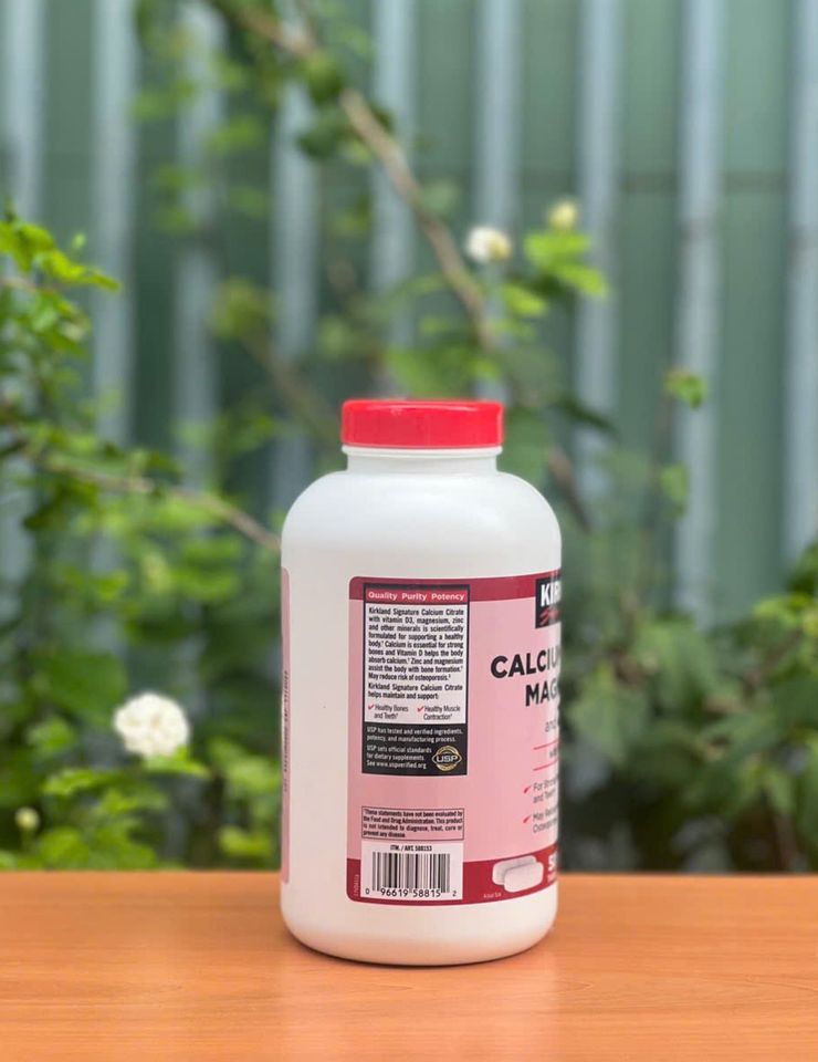 Viên Uống Kirkland Calcium Citrate Magnesium và Kẽm 500 Viên - Hỗ Trợ Bổ Sung Khoáng Chất, Duy Trì Sức Khỏe Xương, Răng Chắc Khỏe