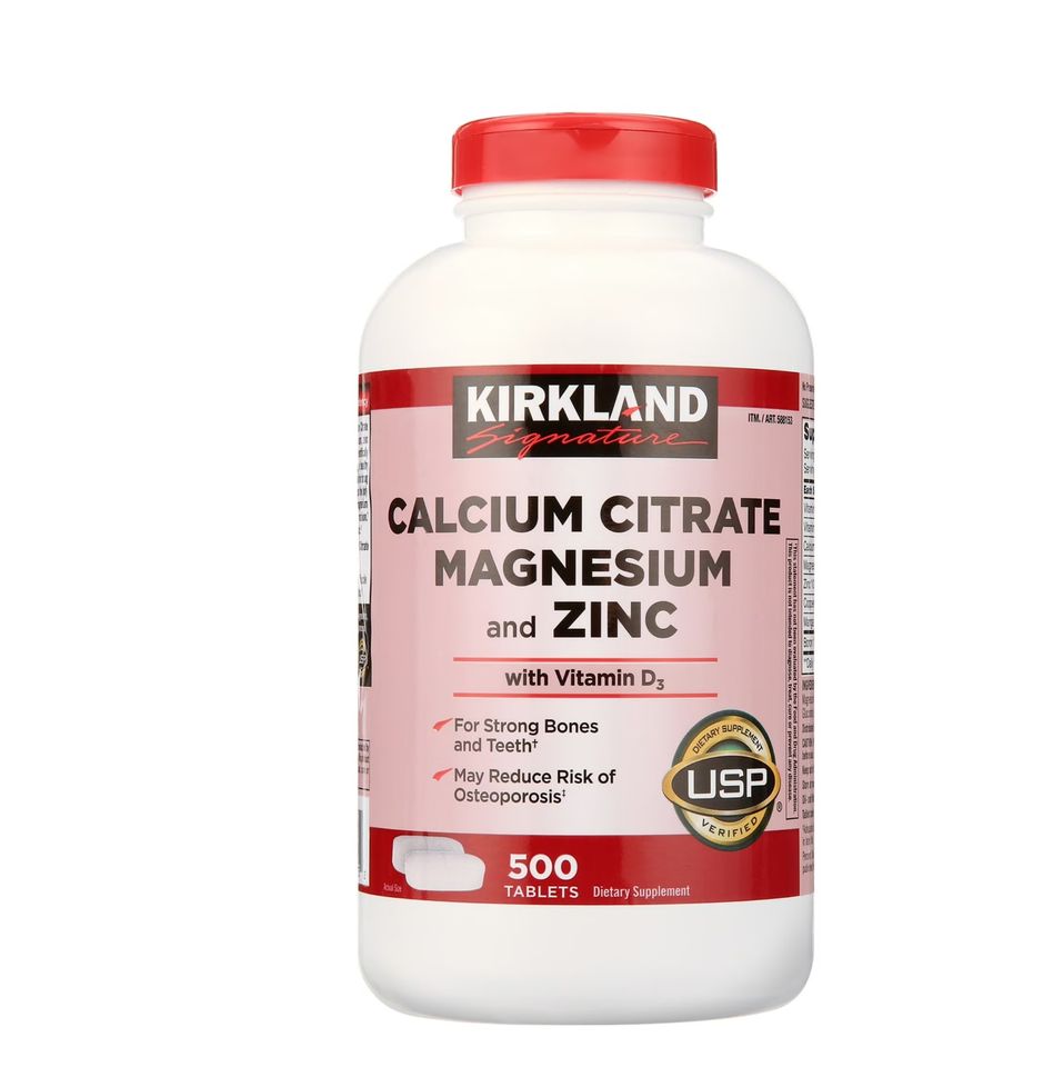 Viên Uống Kirkland Calcium Citrate Magnesium và Kẽm 500 Viên - Hỗ Trợ Bổ Sung Khoáng Chất, Duy Trì Sức Khỏe Xương, Răng Chắc Khỏe