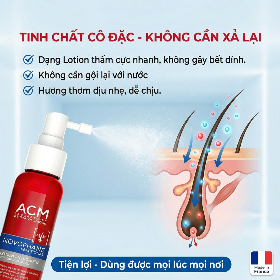 Tinh Chất Giảm Rụng Tóc ACM Novophane 100ml - Nuôi Dưỡng Da Đầu, Kích Thích Mọc Tóc Khỏe, Dược Mỹ Phẩm Pháp
