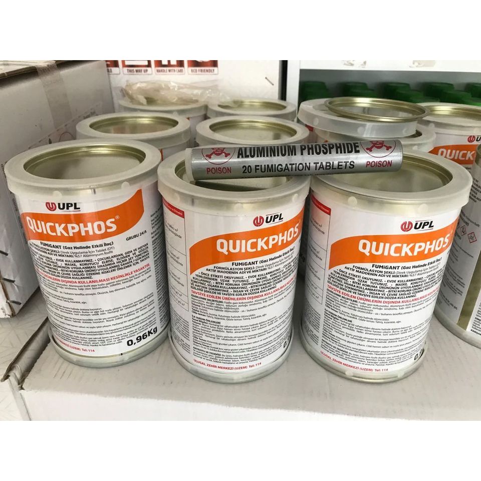 Thuốc Xông Diệt Mọt Nông Sản QUICKPHOS 56% - 1Kg (16 Tuýt, 1 Tuýt 20 Viên) Chuyên Dùng Cho  Diệt Mọt Gạo, Lúa, Thóc Nhập Khẩu Ấn Độ