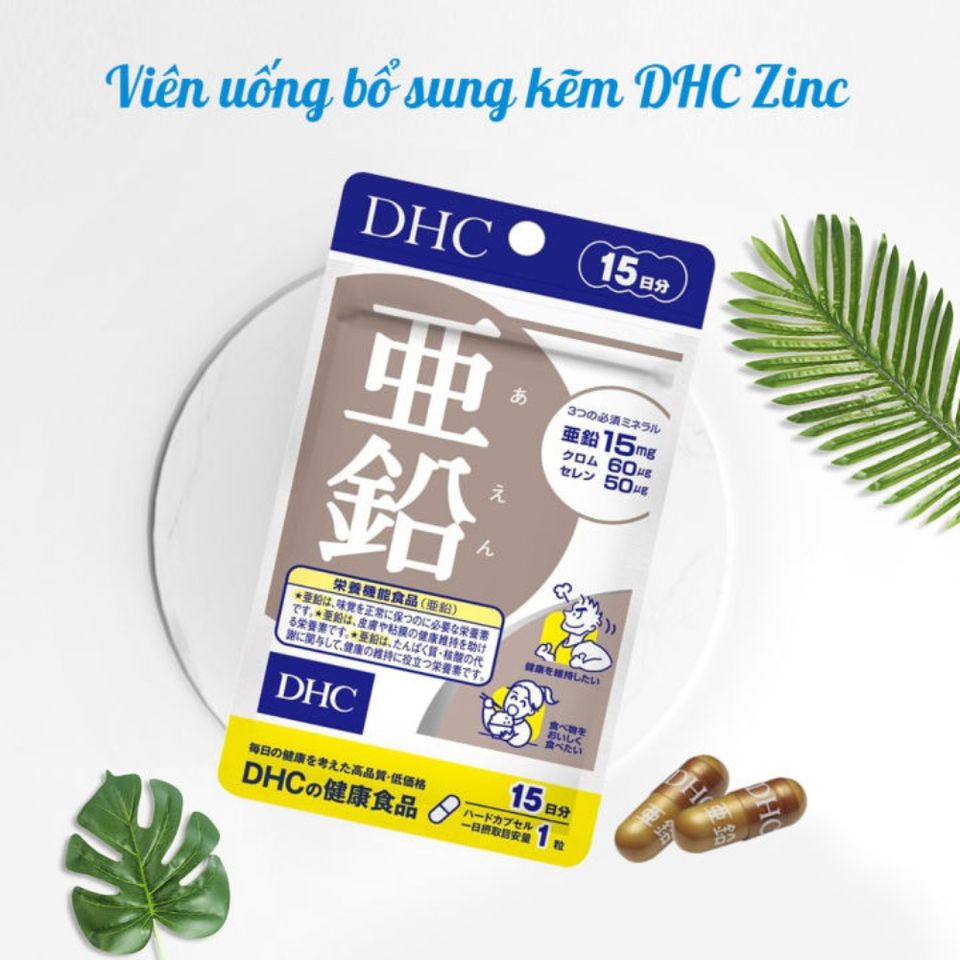 Viên uống bổ sung kẽm DHC Zinc Nhật Bản - Hỗ trợ sức khỏe & miễn dịch, túi 60 viên, chính hãng cao cấp