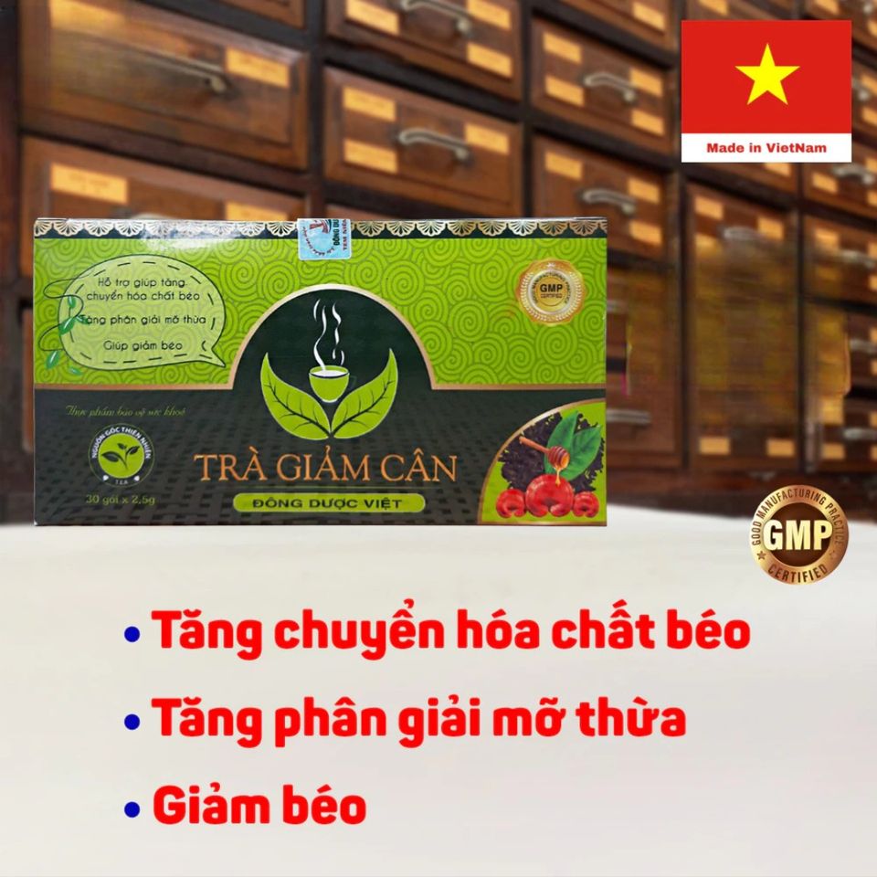 Trà Giảm Cân Đông Dược Việt – Hỗ Trợ Thanh Lọc Cơ Thể, Giảm Mỡ, Phục Hồi Sức Khỏe Từ Nấm Linh Chi và Thảo Mộc Tự Nhiên