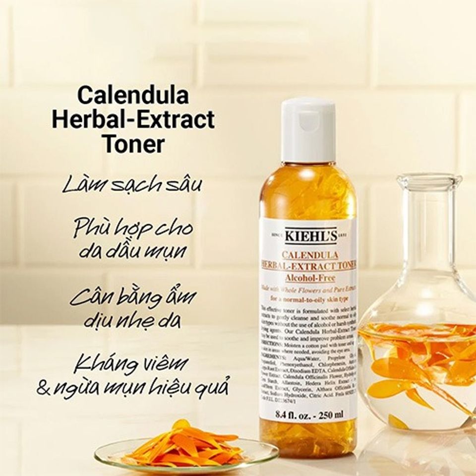 Toner Dưỡng Da Hoa Cúc Kiehl's 250ml - Nước Hoa Hồng Chiết Xuất Thiên Nhiên, Không Chứa Cồn, Phù Hợp Mọi Loại Da