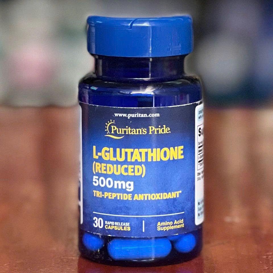 Viên uống Puritan's Pride Premium L-Glutathione 500mg - Hỗ trợ trắng da, tăng cường miễn dịch, sức khỏe tự nhiên, 30 viên Mỹ