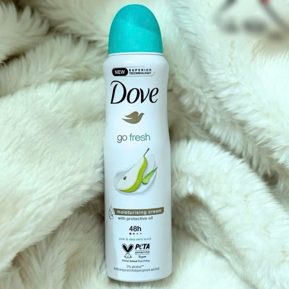 Xịt Khử Mùi Dove Go Fresh Lê 150ml - Sản Phẩm Thích Hợp Cho MọiNgày, Mang Lại Cảm Giác Tươi Mát và Sảng Khoái